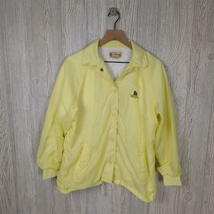 Vintage Lady Antigua Women Large Yellow Windbreaker Cotton Lined Buenaventura